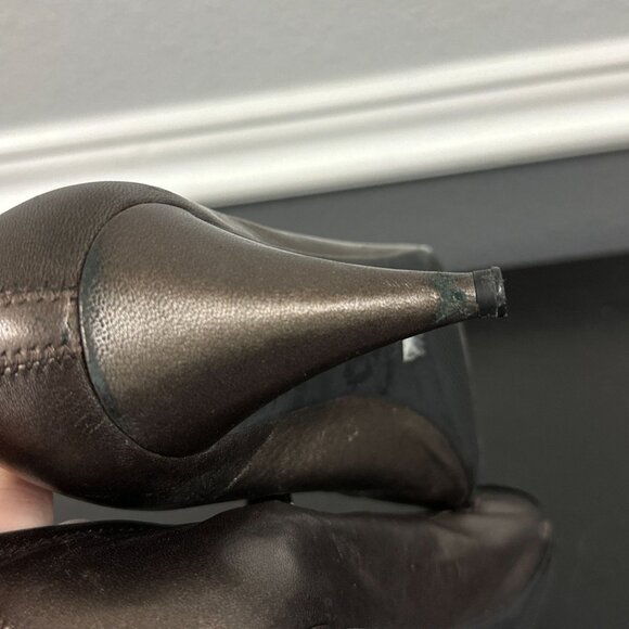 Prada Calzature Donna Mary Jane Heels Graphite Black Strappy Womens Size 39.5 - Picture 5 of 11